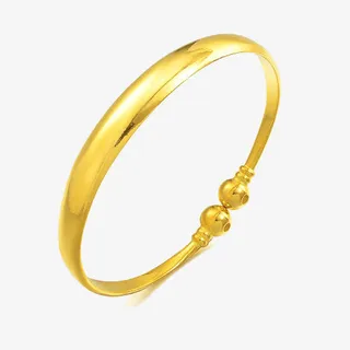 周生生黄金手镯足金蛇肚对口结婚免抠