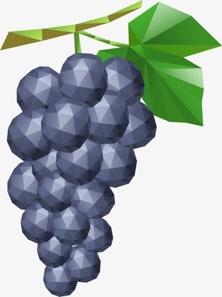 手绘蓝色葡萄免抠