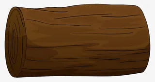 手绘棕色树干免抠