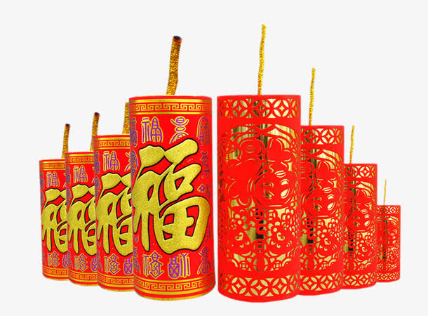 春节装饰鞭炮新年炮竹免抠