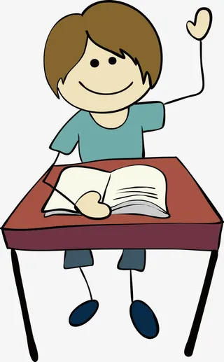 矢量简约举手的男孩免抠