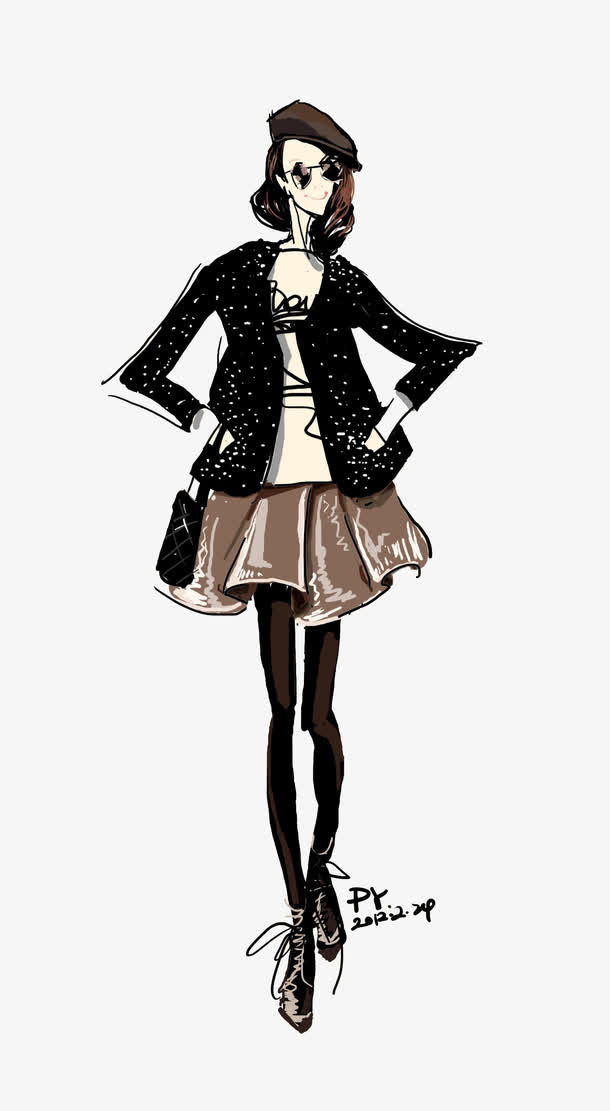 女王节简笔画免抠