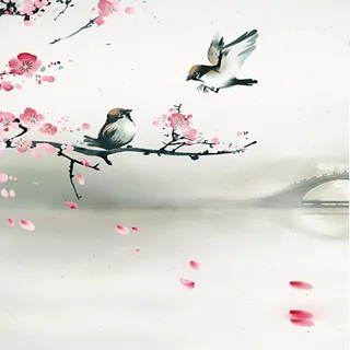 水墨桃花燕子春天主图高清