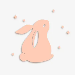 粉色中秋兔子星星元素免抠