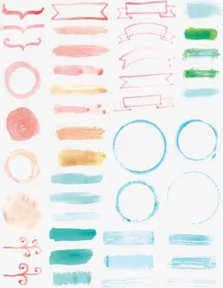 创意晕染效果边框矢量素材免抠手绘/卡通手绘元素