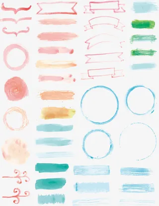 创意晕染效果边框矢量素材免抠手绘/卡通手绘元素