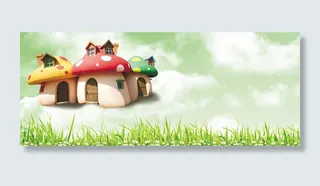 卡通屋子海报背景高清