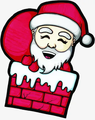 圣诞老人手绘插画图片免抠