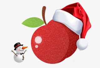 免抠平安夜苹果装饰免抠