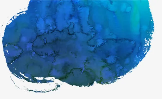 创意合成水彩效果蓝色的油彩效果免抠