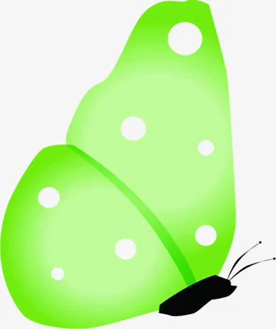 绿色可爱创意蝴蝶翅膀免抠