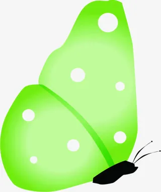 绿色可爱创意蝴蝶翅膀免抠
