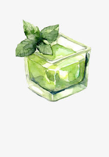 薄荷冰块免抠