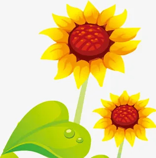 春天绿色水彩植物花朵免抠