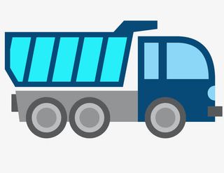 矢量扁平化装货车免抠