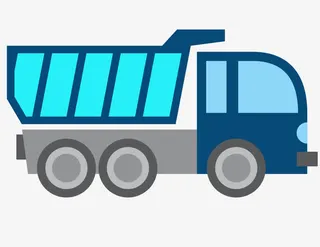 矢量扁平化装货车免抠