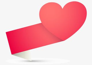 红色爱心产品标签免抠