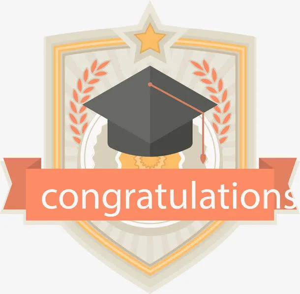 盾牌毕业徽章免抠