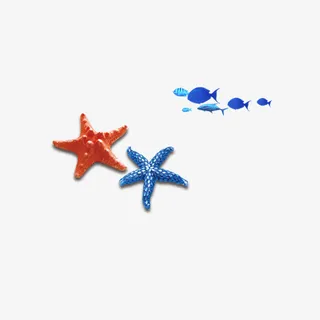 海星蓝色小鱼免抠