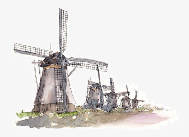 精美手绘名胜古迹建筑免抠