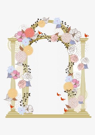 唯美婚庆花门免抠