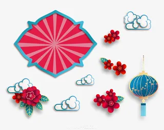 国潮中国风元素免抠