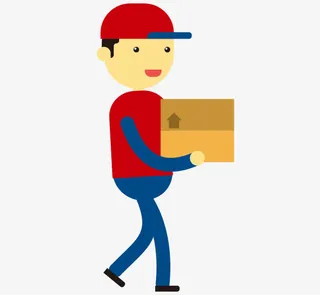 矢量快递员派送包裹免抠
