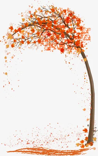 秋天、树、落叶免抠