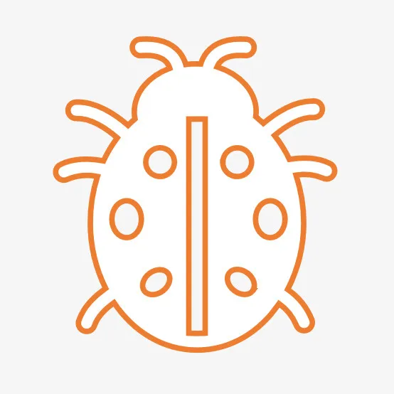 橙色免扣瓢虫免抠