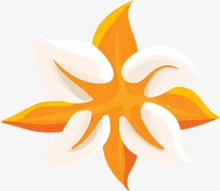 春天黄白色手绘花纹免抠