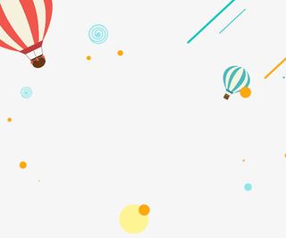 卡通热气球漂浮圆球装饰免抠