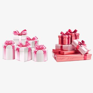 多彩礼品盒七夕情人节免抠
