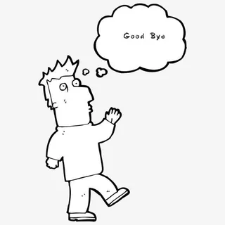 简笔画goodbye免抠