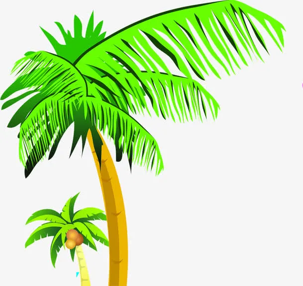 绿色椰树卡通夏日免抠