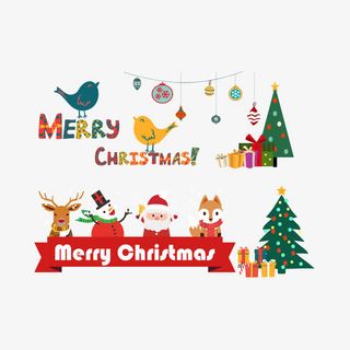 矢量圣诞节创意装饰图案免抠