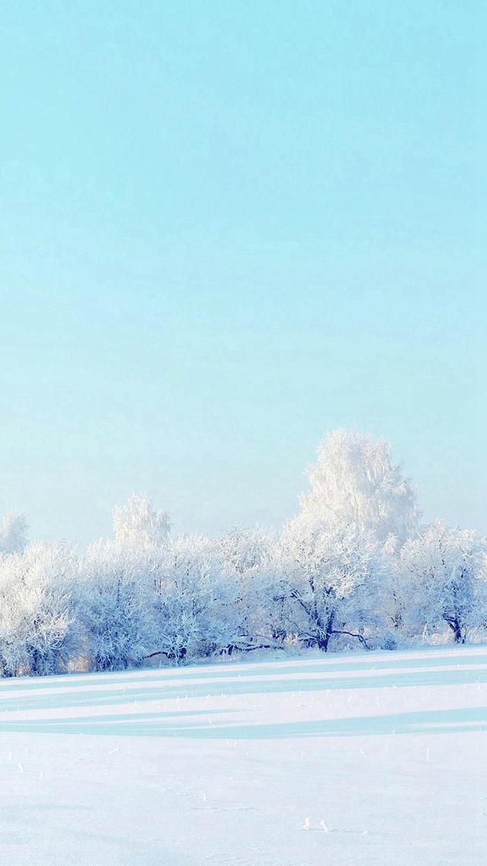 青色天空冬天雪景高清