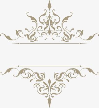优雅古典花纹矢量素材免抠