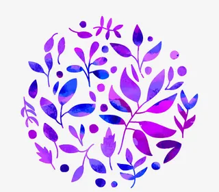 矢量水彩树叶免抠