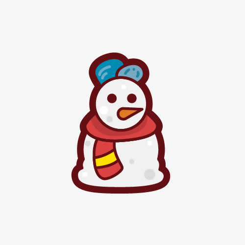 手绘雪人免抠