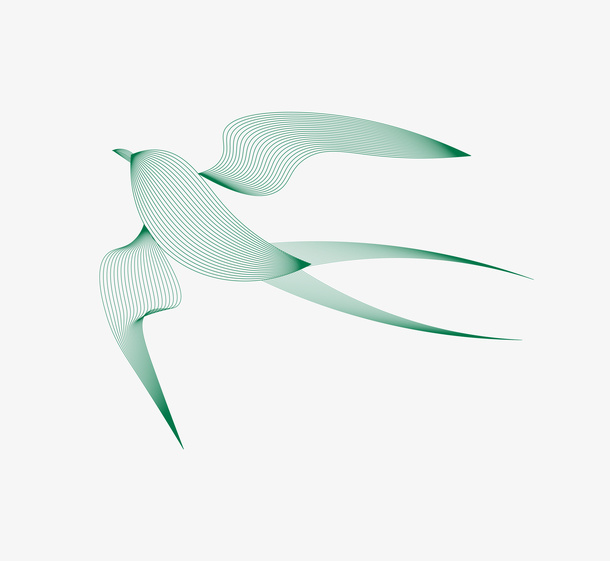 原创春天绿色燕子免抠其他元素