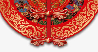 古代红色纽扣素材免抠