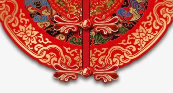 古代红色纽扣素材免抠