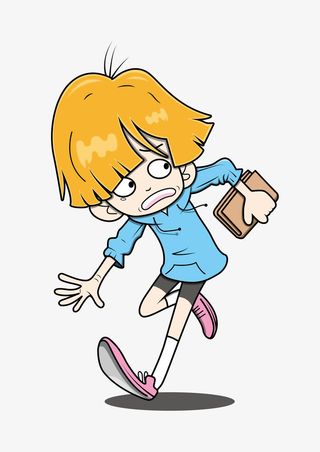 插画奔跑的女孩免抠