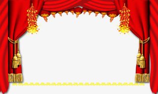 红色喜庆大幕免抠