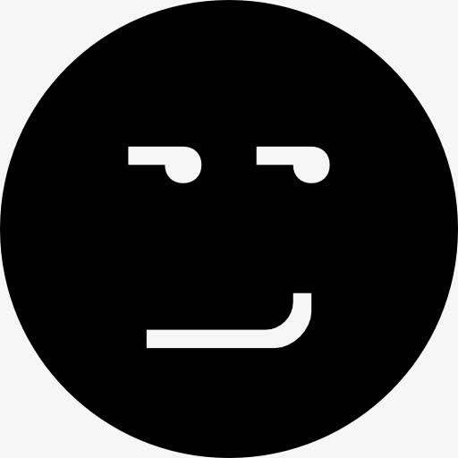 黑色圆形符号表情的脸傻笑图标免抠