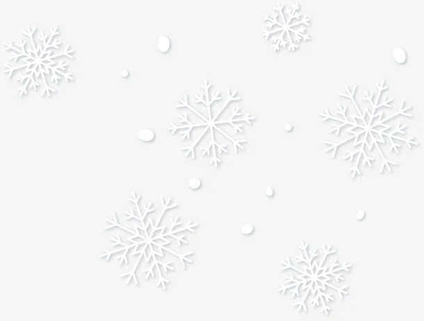 冬天漂浮白色雪花免抠