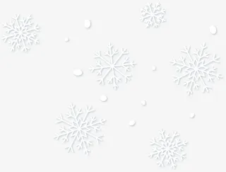 冬天漂浮白色雪花免抠
