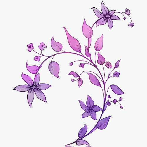 紫色花纹素材家园免抠