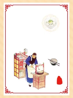 中国风传统美食馄饨宣传海报背景素材高清