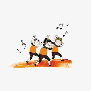 跳舞的老人们免抠